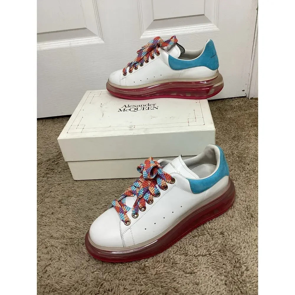 Limited Edition Alexander Mcoueen Larry Sneakers - Size 41 White With Pink Sole